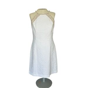 Lilly Pulitzer White and Gold Embellished A-Line Mini Dress-Size 6-Worn once!